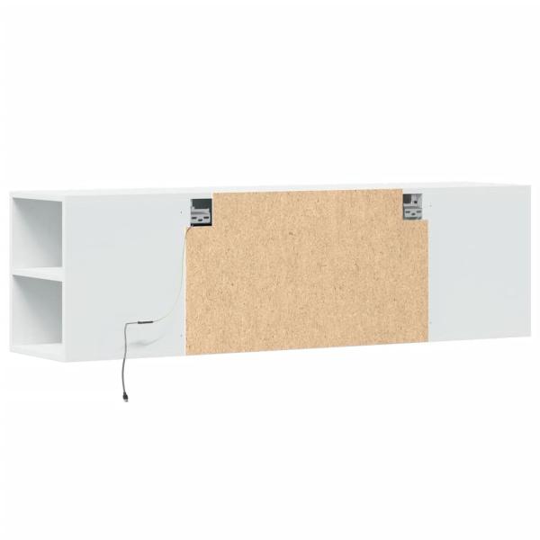 ARDEBO.de - TV-Wandschrank mit LED-Beleuchtung Weiß 135x31x39,5 cm