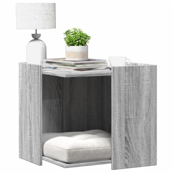 ARDEBO.de - Katzenklo Grau Sonoma 53x53x51 cm Holzwerkstoff