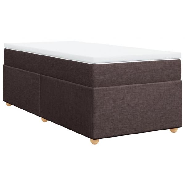 Boxspringbett mit Matratze Dunkelbraun 80x200 cm Stoff