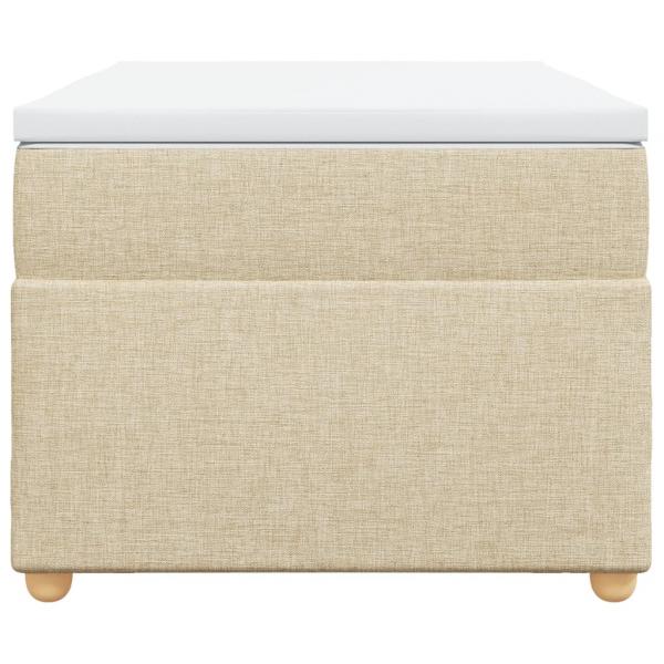 Boxspringbett mit Matratze Creme 80x200 cm Stoff