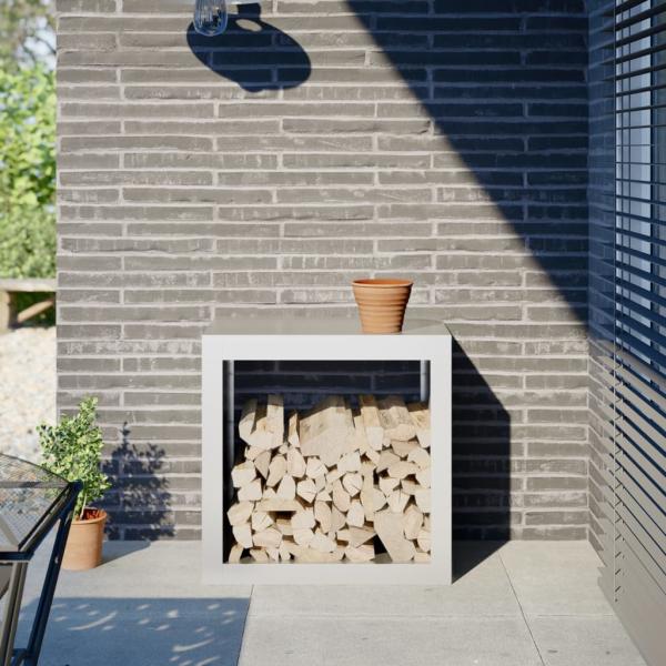 ARDEBO.de - Brennholzregal Weiß 60x40x60 cm Stahl