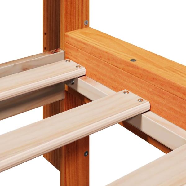 Massivholzbett ohne Matratze Wachsbraun 150x200 cm Kiefernholz