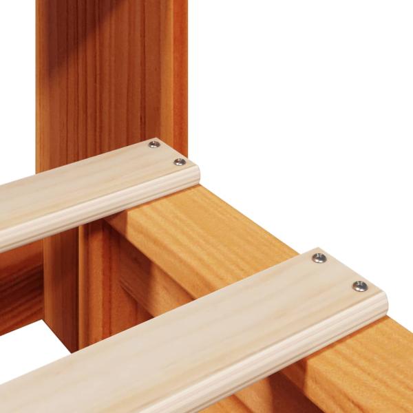 Massivholzbett mit Regal ohne Matratze Wachsbraun 100x200 cm