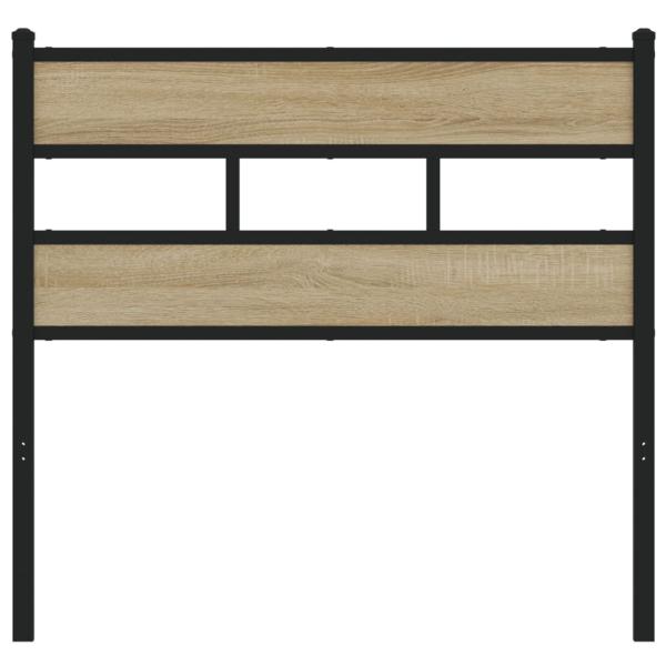 Kopfteil Sonoma-Eiche 90 cm Eisen und Holzwerkstoff