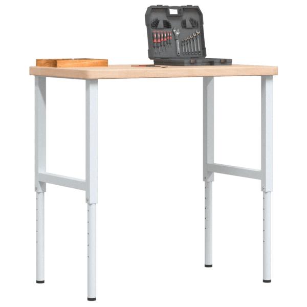 ARDEBO.de - Werkbank 100x60x(73-99,5) cm Massivholz Eiche Rechteckig