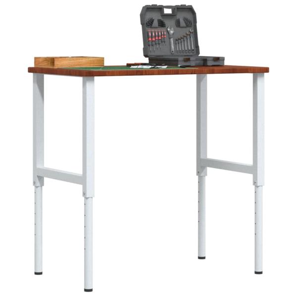 ARDEBO.de - Werkbank Dunkelbraun 100x60x(71,5-98) cm Massivholz Eiche
