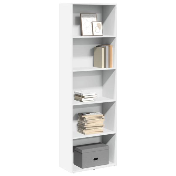 ARDEBO.de - Bücherregal Weiß 60x30x189 cm Holzwerkstoff