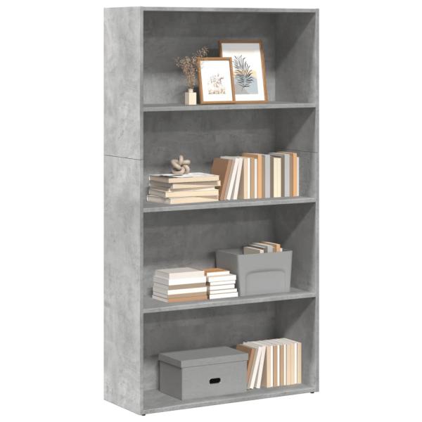 ARDEBO.de - Bücherregal Betongrau 80x30x152 cm Holzwerkstoff