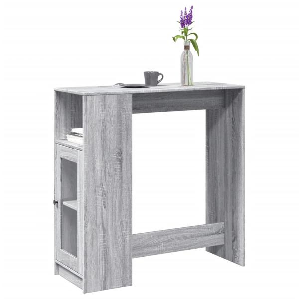 ARDEBO.de - Bartisch mit Regal Grau Sonoma 101x40x103,5 cm Holzwerkstoff