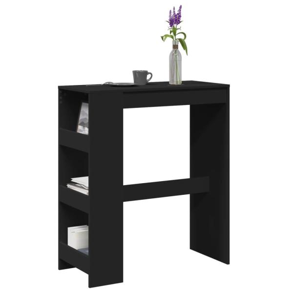 ARDEBO.de - Bartisch mit Regal Schwarz 90x40x103,5 cm Holzwerkstoff