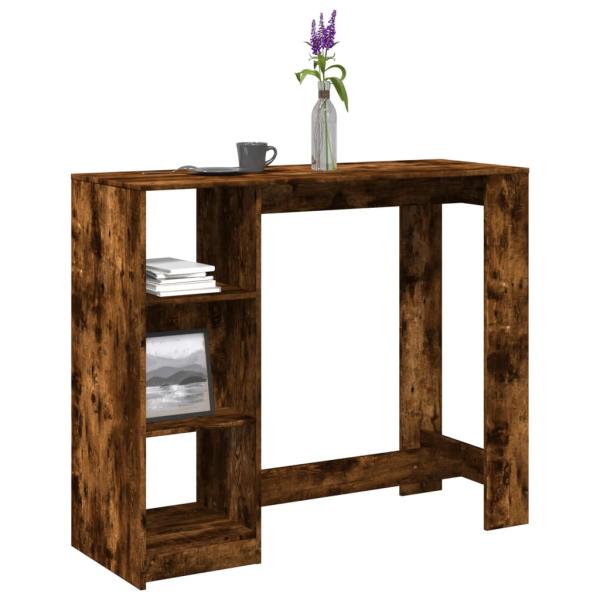 ARDEBO.de - Bartisch mit Regal Räuchereiche 124x46x103,5 cm Holzwerkstoff