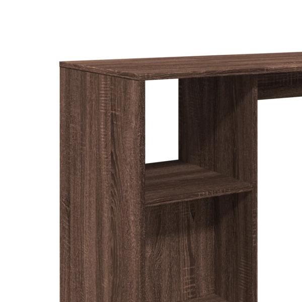 Bartisch mit Regal Braun Eiche 124x46x103,5 cm Holzwerkstoff