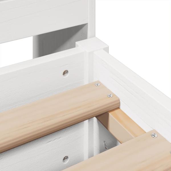 Massivholzbett ohne Matratze Weiß 180x200 cm Kiefernholz