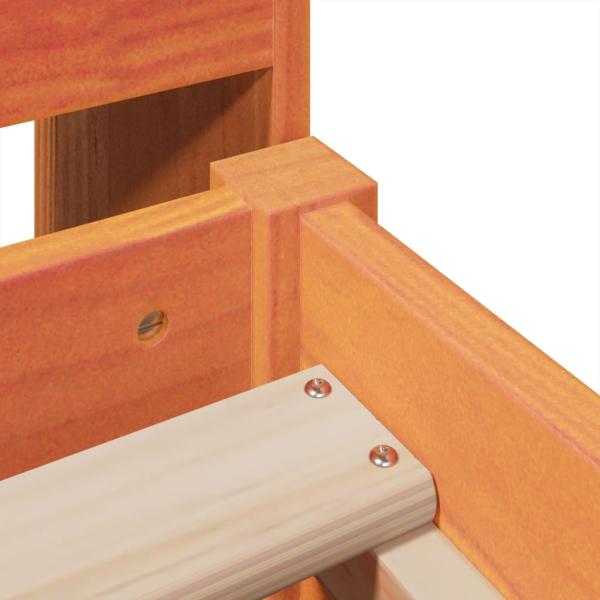 Massivholzbett ohne Matratze Wachsbraun 75x190 cm Kiefernholz