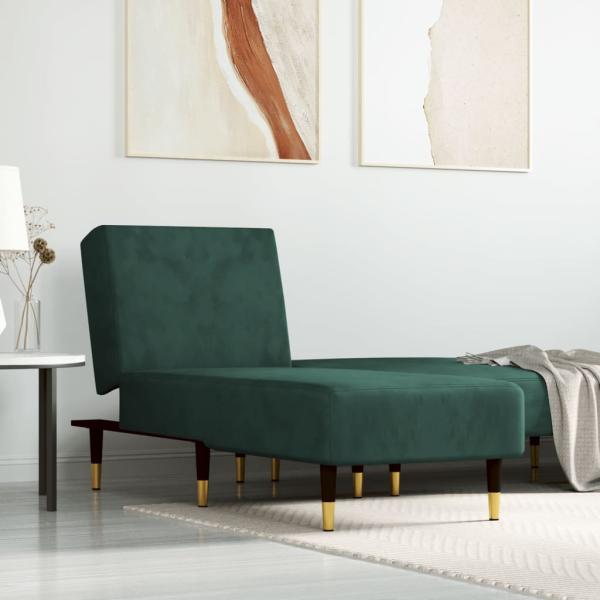 ARDEBO.de - Chaiselongue Dunkelgrün Samt