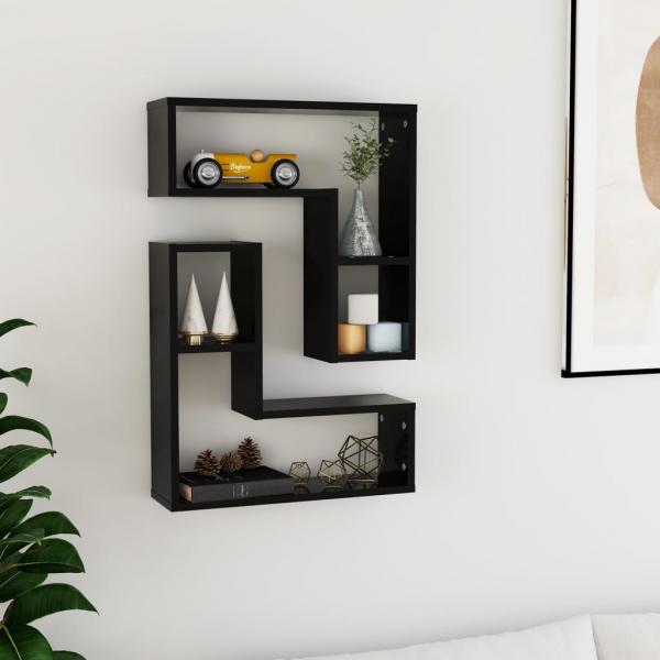 ARDEBO.de - Wandregale 2 Stk. Schwarz 50x15x50 cm Holzwerkstoff