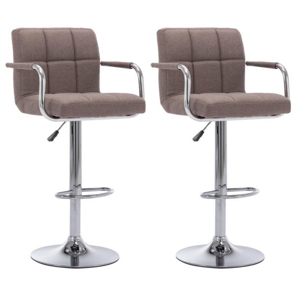 ARDEBO.de - Barhocker 2 Stk. Taupe Stoff