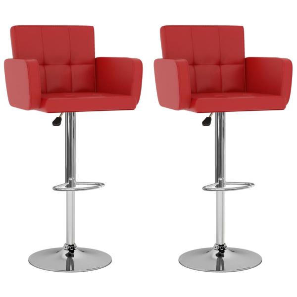 ARDEBO.de - Barhocker 2 Stk. Rot Kunstleder