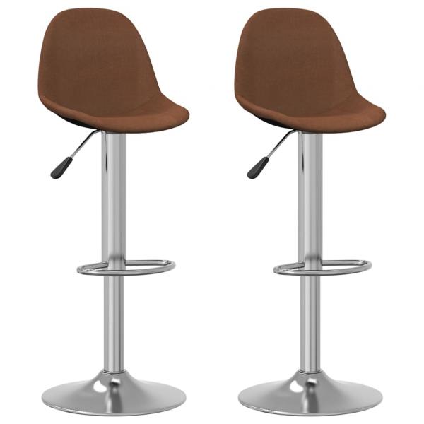 ARDEBO.de - Barhocker 2 Stk. Braun Stoff