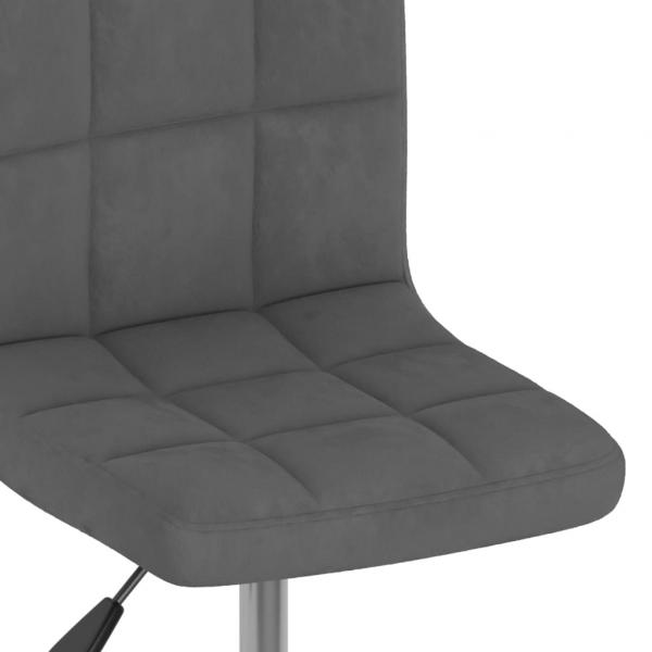 Drehbarer Barhocker Dunkelgrau Samt