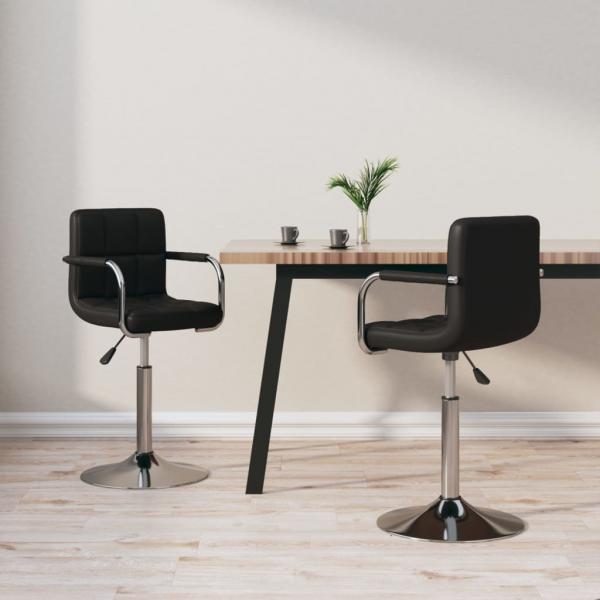 ARDEBO.de - Esszimmerstühle 2 Stk. Drehbar Schwarz Kunstleder