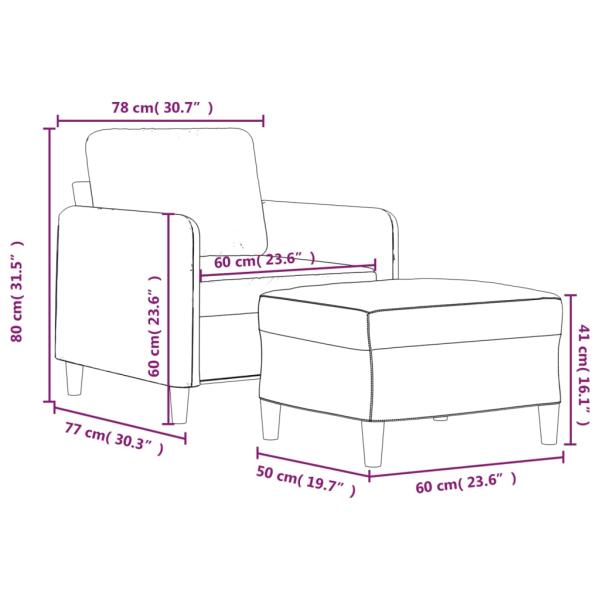Sessel mit Hocker Dunkelgrün 60 cm Samt