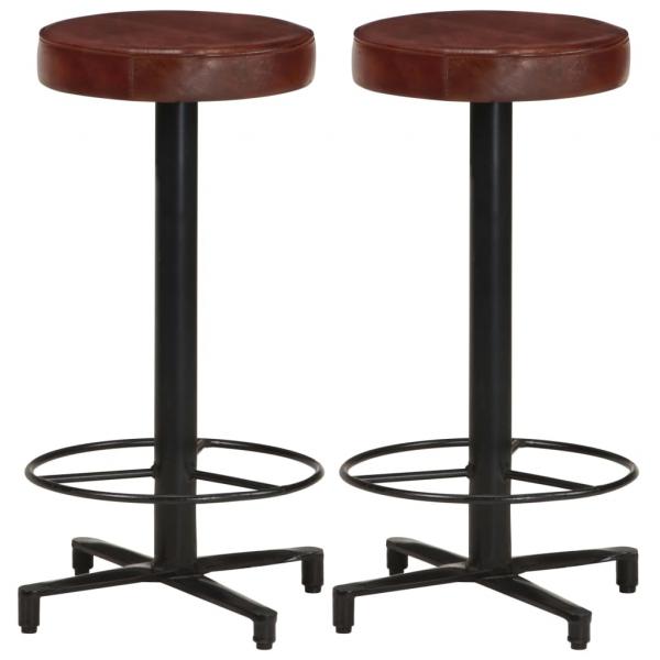 ARDEBO.de - Barhocker 2 Stk. 66 cm Echtleder