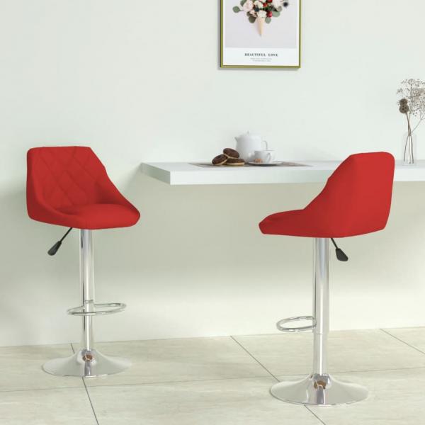 ARDEBO.de - Barhocker 2 Stk. Weinrot Kunstleder