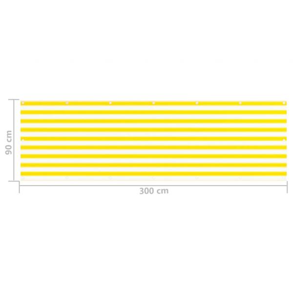 Balkon-Sichtschutz Gelb und Weiß 90x300 cm HDPE