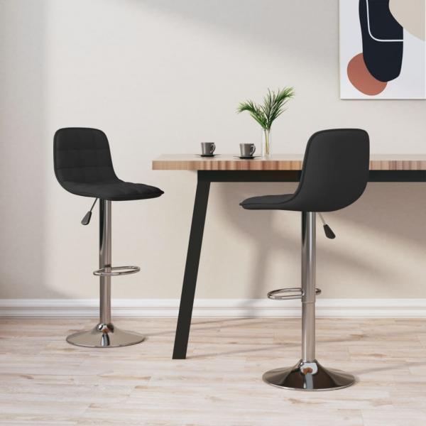 ARDEBO.de - Barhocker 2 Stk. Schwarz Stoff