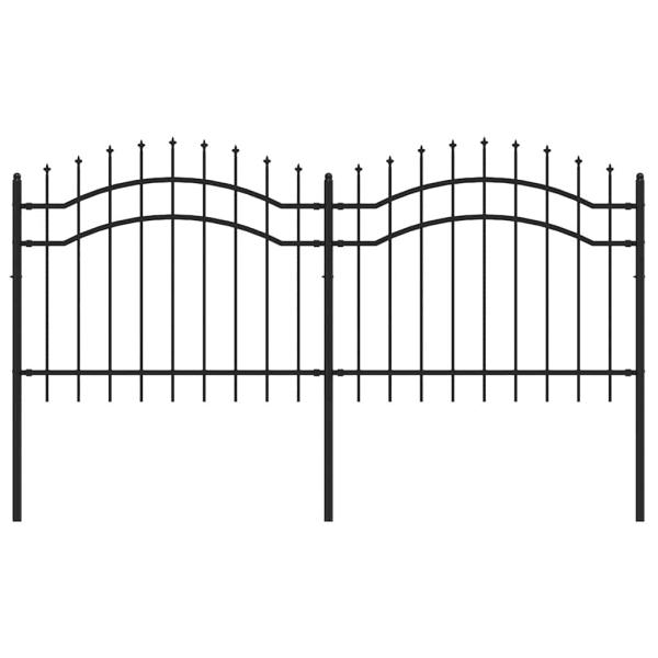 Gartenzaun mit Speerspitzen Schwarz 140 cm Stahl