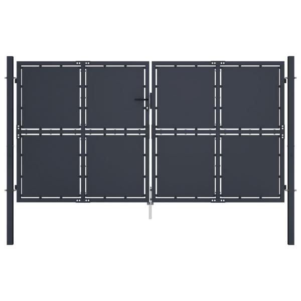 ARDEBO.de - Gartentor Stahl 300 x 175 cm Anthrazit