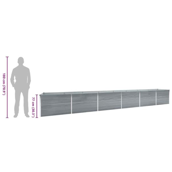 Garten-Hochbeet Verzinkter Stahl 600x80x77 cm Grau