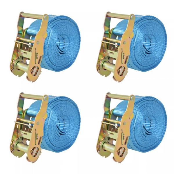 ARDEBO.de - Ratschen-Spanngurte 4 Stk. 2 Tonnen 6m×38mm Blau