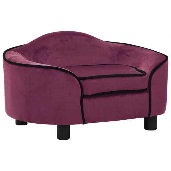 ARDEBO.de - Hundesofa Burgunderrot 67x47x36 cm Plüsch