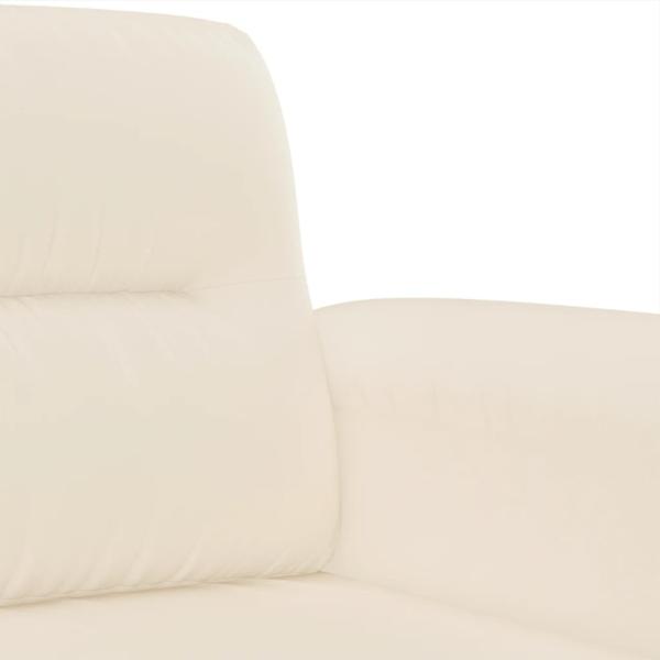 3-tlg. Sofagarnitur mit Kissen Beige Mikrofasergewebe
