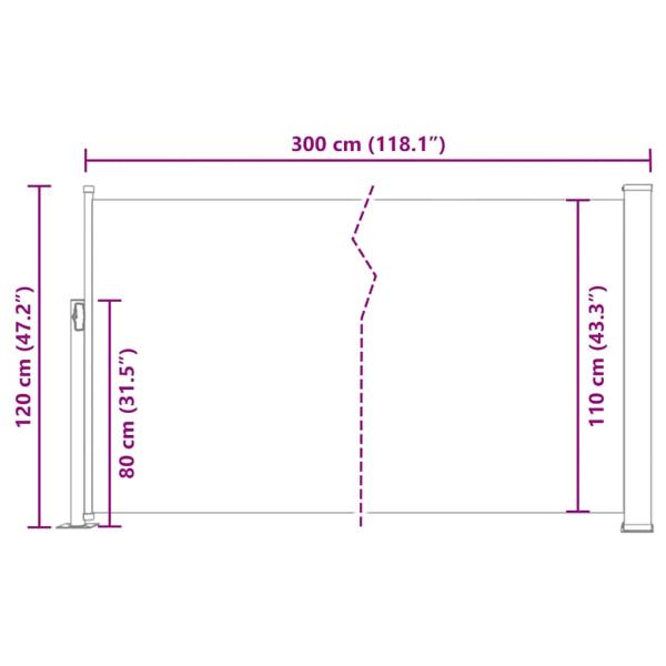 Ausziehbare Seitenmarkise 120x300 cm Grau