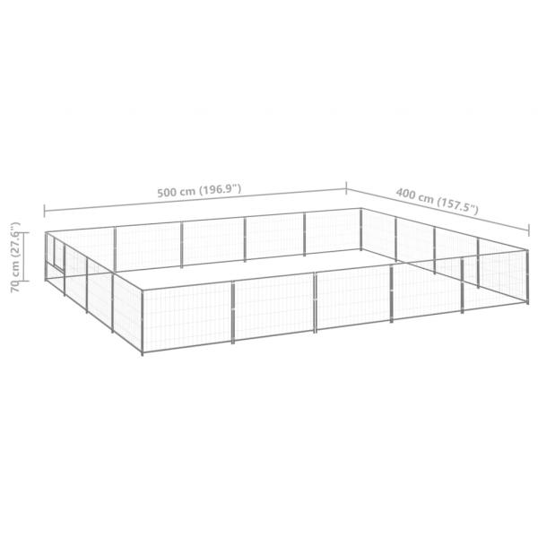 Hundezwinger Silbern 20 m² Stahl