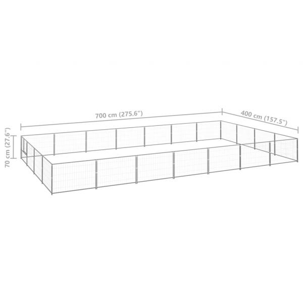 Hundezwinger Silbern 28 m² Stahl