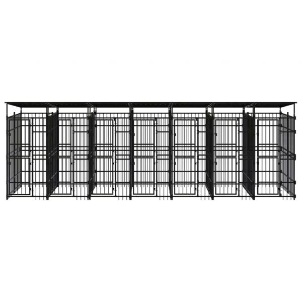 Outdoor-Hundezwinger mit Dach Stahl 12,9 m²