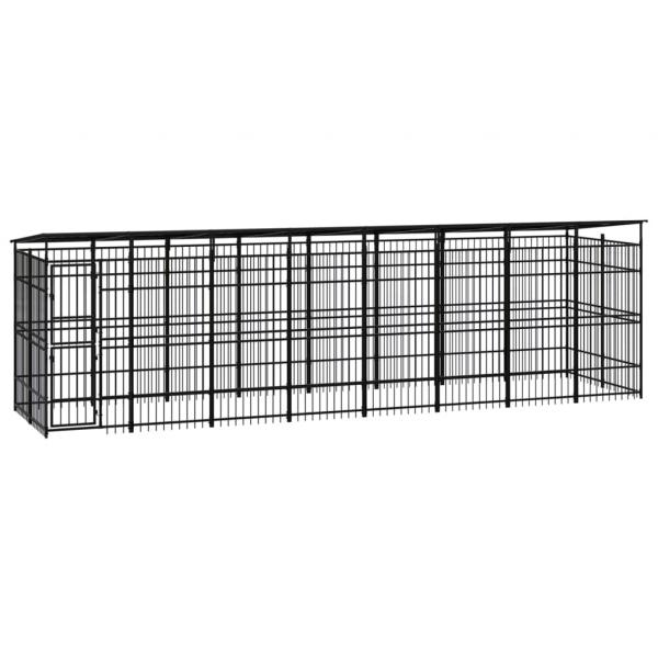 ARDEBO.de - Outdoor-Hundezwinger mit Dach Stahl 14,75 m²