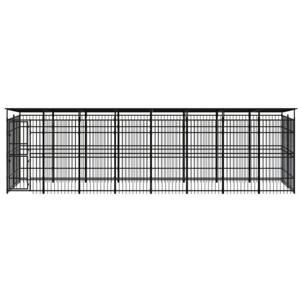 Outdoor-Hundezwinger mit Dach Stahl 14,75 m²