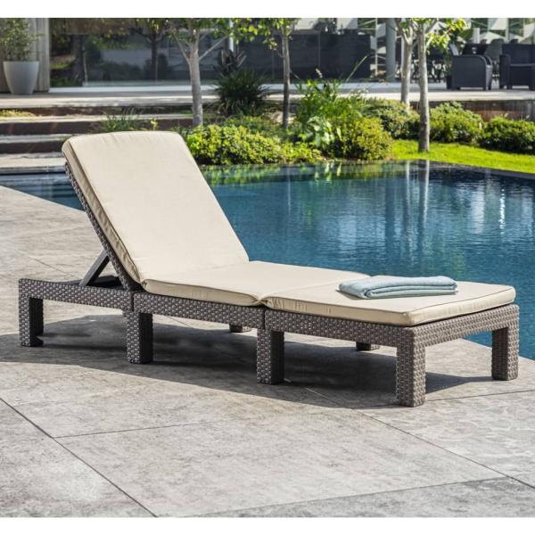 ARDEBO.de - Keter Sonnenliege mit Auflage Daytona Cappuccino