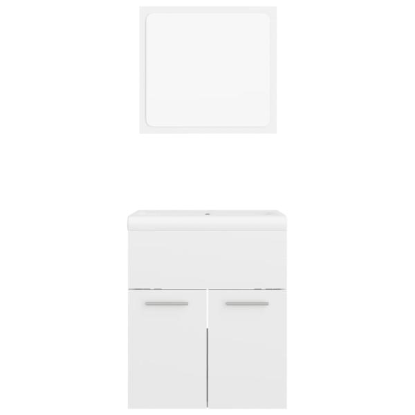 Badmöbel-Set Hochglanz-Weiß Holzwerkstoff