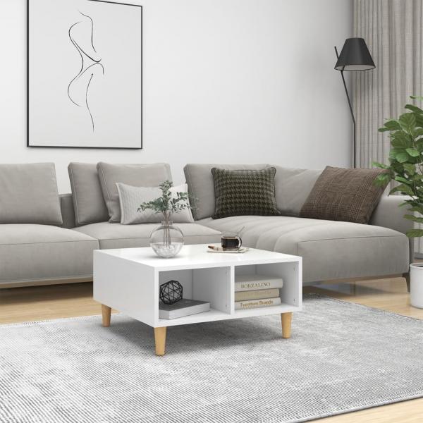 ARDEBO.de - Couchtisch Weiß 60x60x30 cm Holzwerkstoff