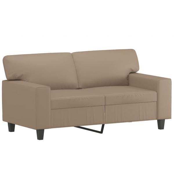 2-tlg. Sofagarnitur Cappuccino-Braun Kunstleder