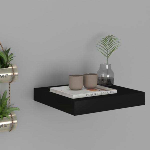 ARDEBO.de - Schweberegal Schwarz 23x23,5x3,8 cm MDF