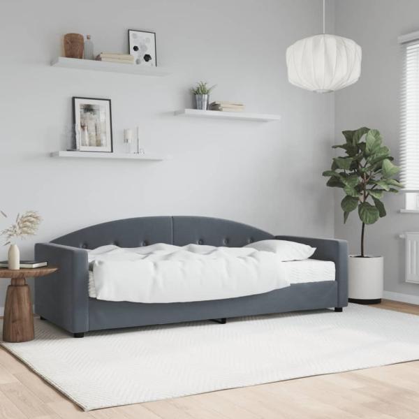 ARDEBO.de - Tagesbett mit Matratze Dunkelgrau 80x200 cm Samt