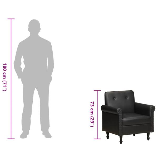 Sessel Schwarz Echtleder