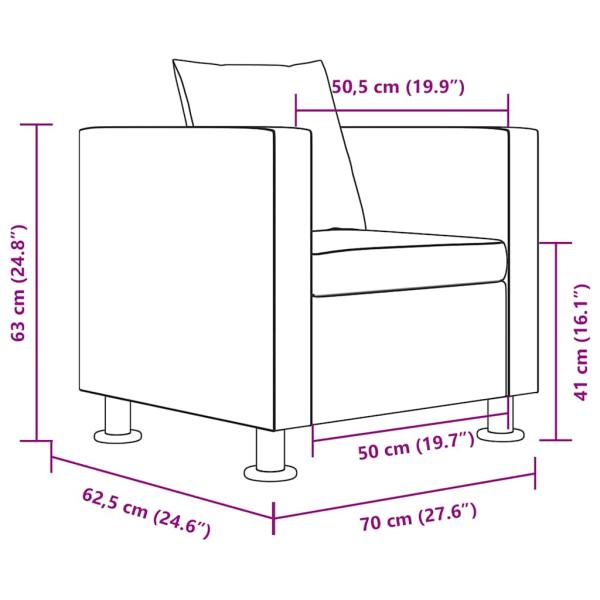 Sofa-Set Kunstleder 3-Sitzer + 2-Sitzer + Sessel Schwarz